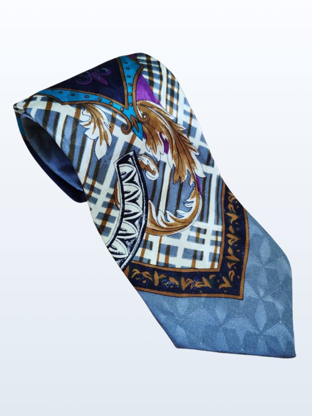 VERY RARE Balmain Couture Silk Baroque Jacquard Tie
